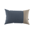 Sand and indigo color block Tide Cushion with removable cover for outdoor use on lounge furniture.