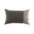 Sand and indigo color-blocked outdoor cushion with removable cover on white background