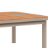 Taupe Kirra Coffee Table with teak wood top and powder-coated aluminum frame, no accessory fit.