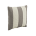 Square outdoor cushion from sackit with alternating taupe and ivory stripes for comfortable and coordinated Nordic garden lounge seating