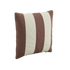 Brown and cream striped square outdoor cushion from sackit designed for comfortable outdoor seating in Nordic weather