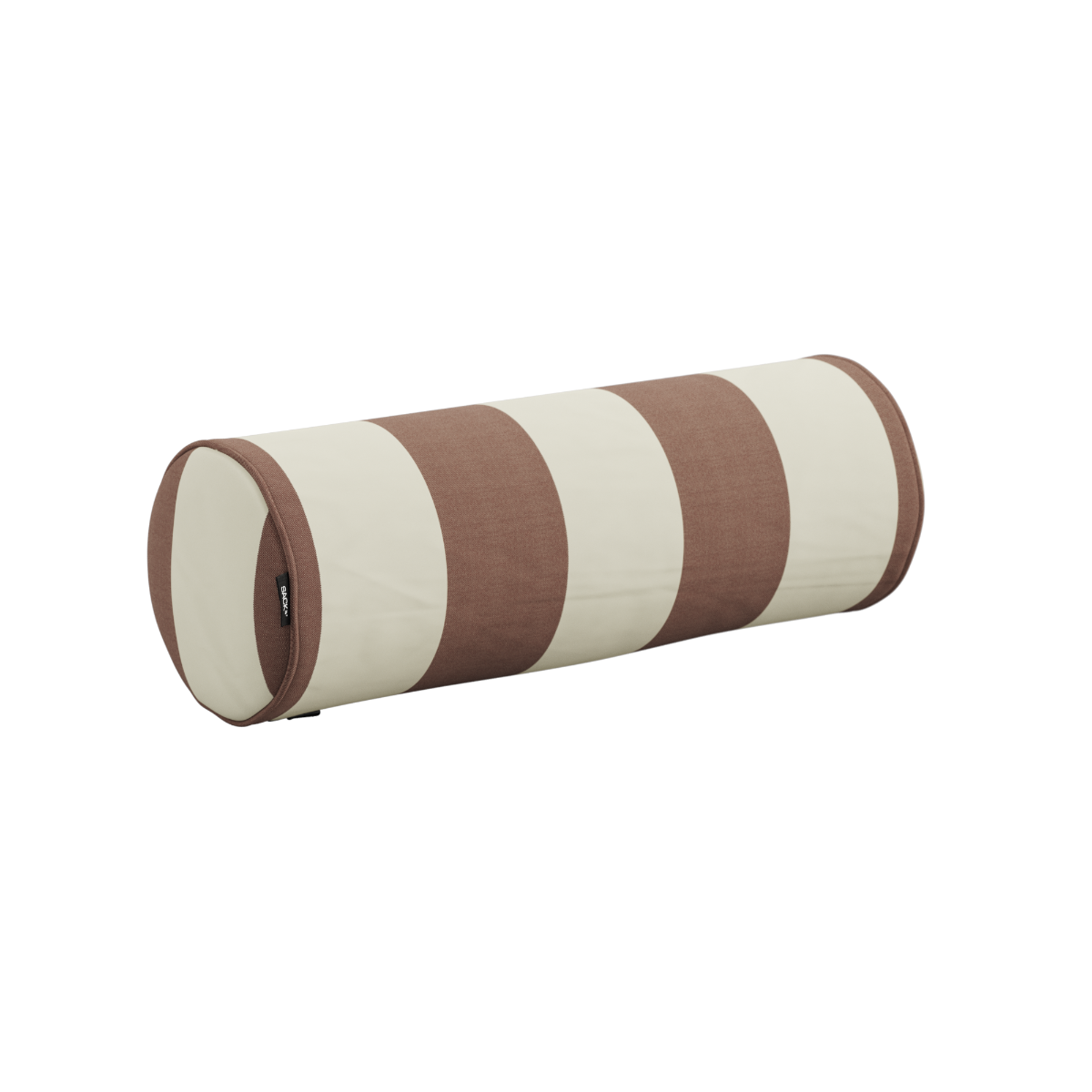 Outdoor bolster cushion in Renesse Chestnut color with cylindrical shape and soft texture