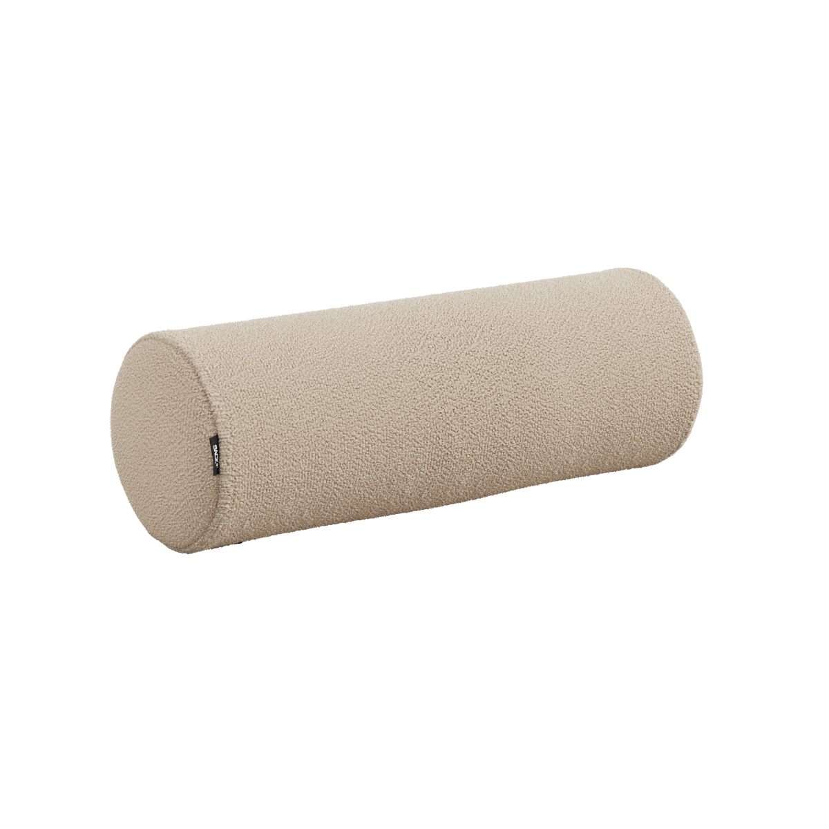 Boucle Beige outdoor bolster cushion with soft, rounded shape for sofa support or decoration