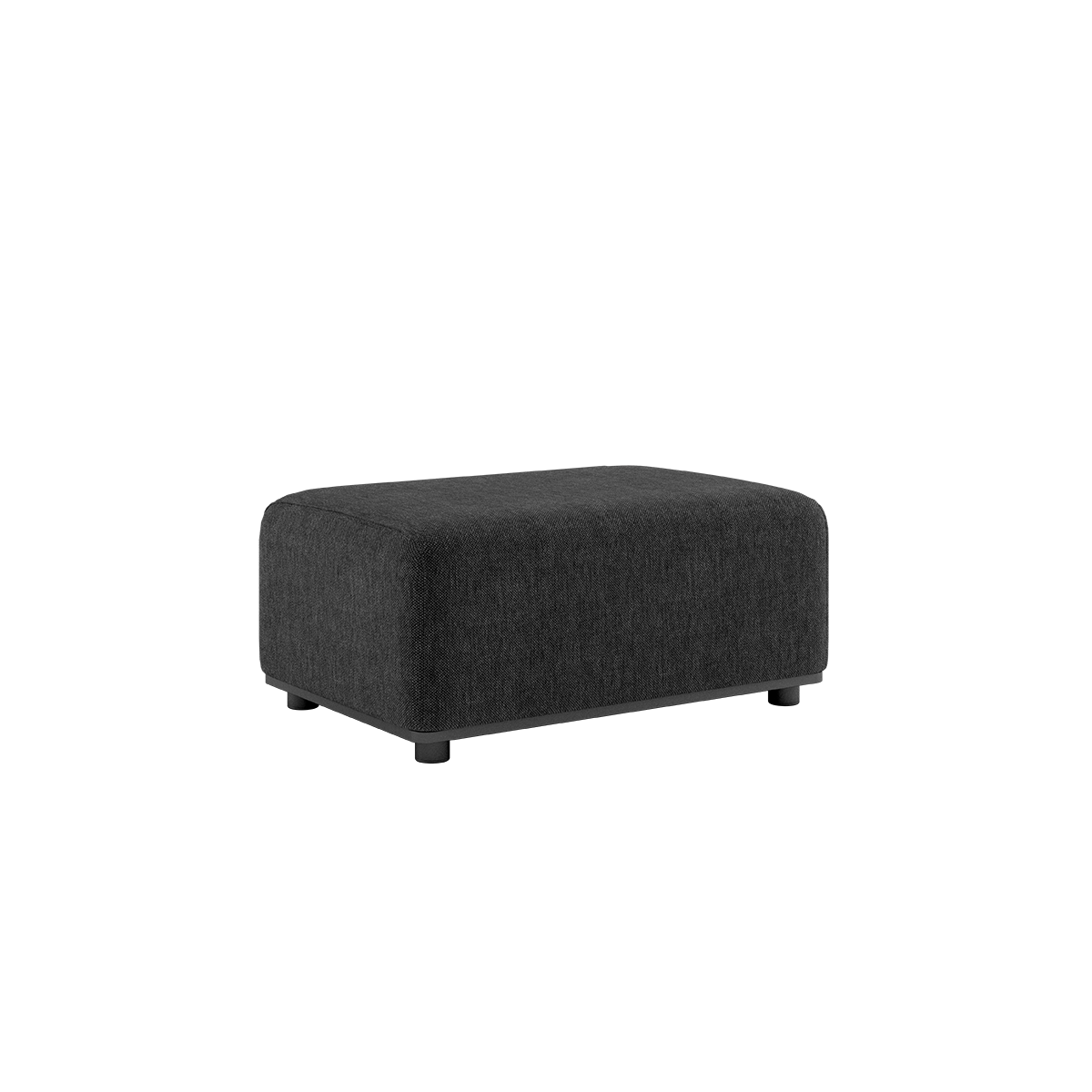 Cobana Lounge Sofa pouf in black with powder-coated aluminum frame and Olefin textile for outdoor use
