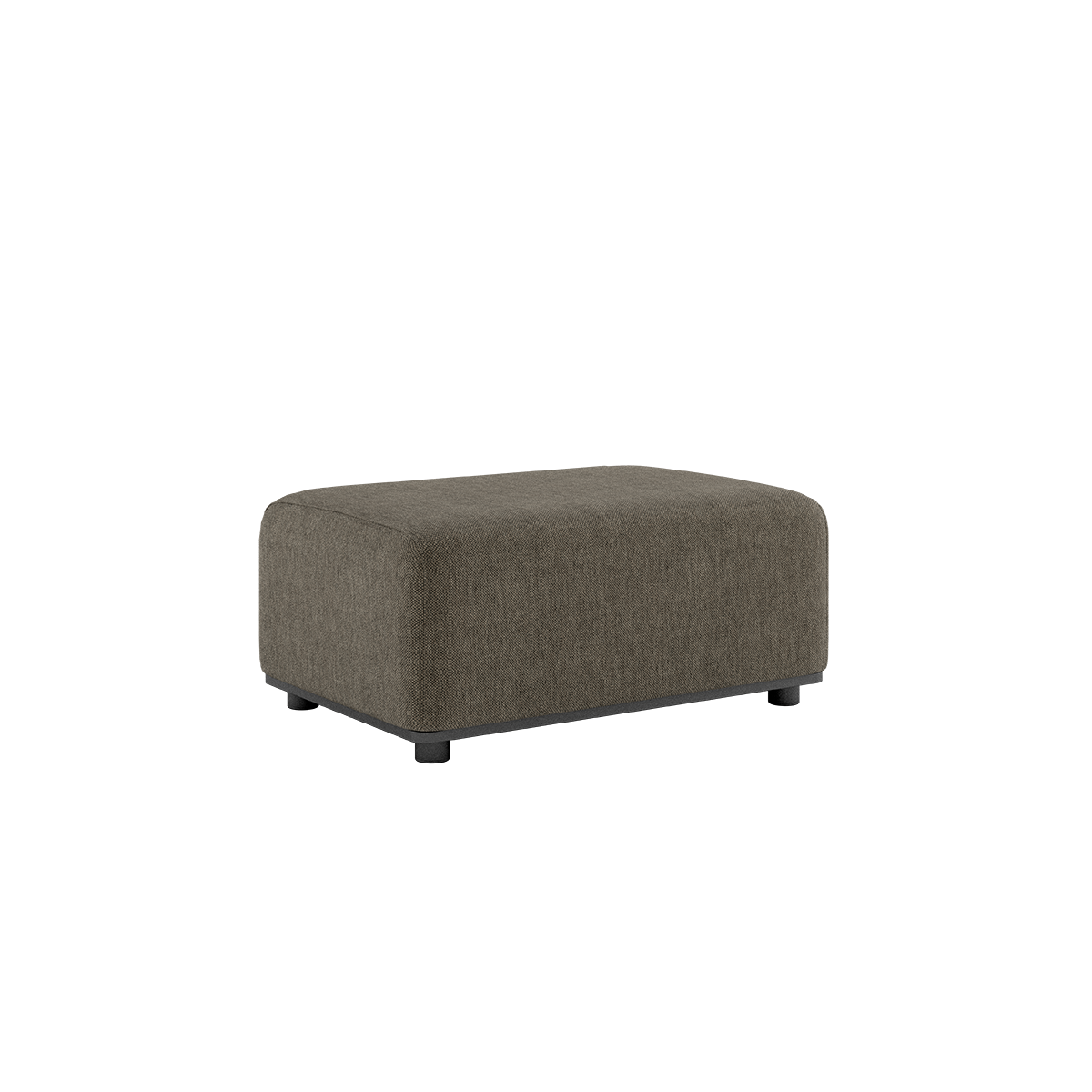 Cobana Lounge Sofa pouf in Cobana Brown with powder-coated aluminum frame and olefin textile upholstery.