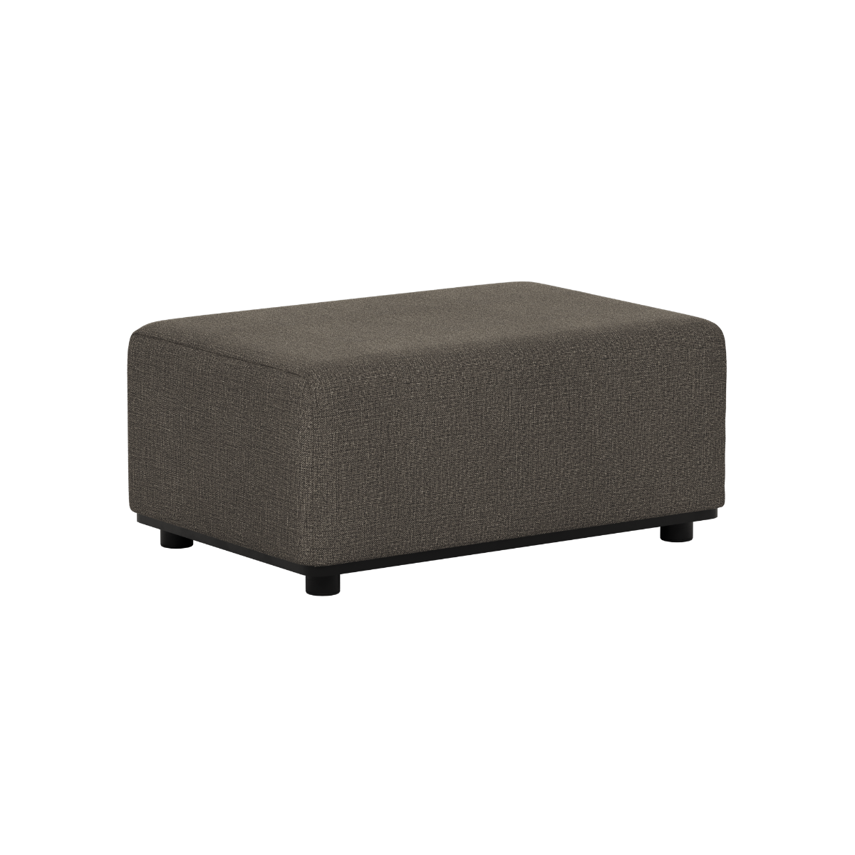 Dark gray modular outdoor pouf with clean Scandinavian lines and weather resistant upholstery from sackit for gardens terraces and lounge seating