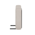 Side view of a beige upholstered armrest module for the Cobana outdoor lounge sofa with sturdy black mounting supports and clean Scandinavian styling by sackit