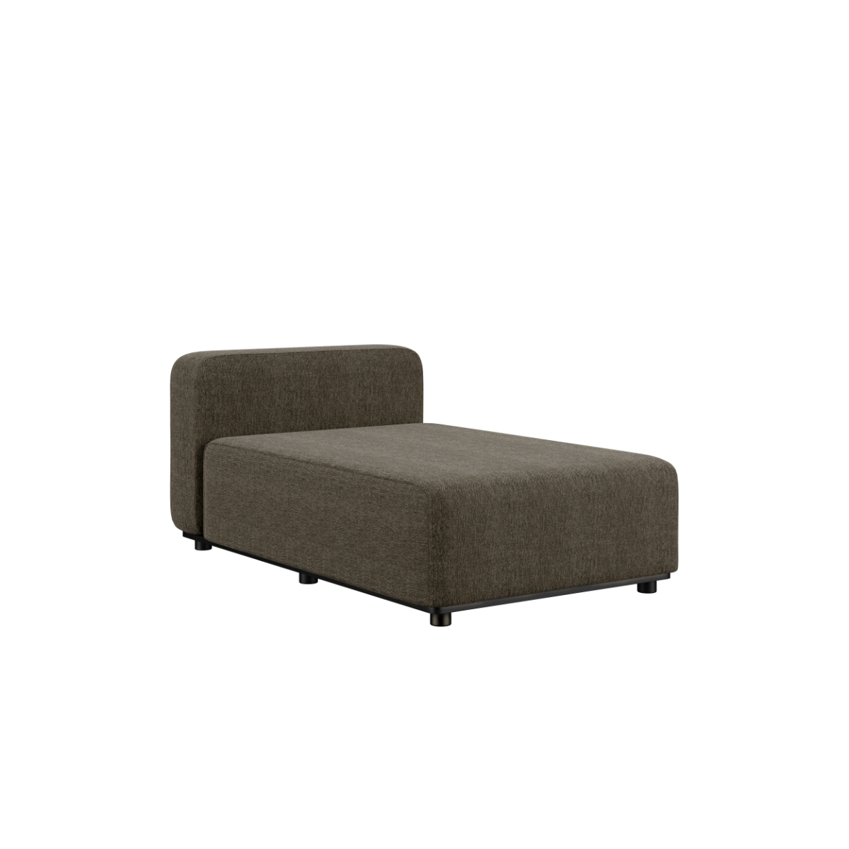Cobana Lounge Sofa chaise module in Cobana Brown with powder-coated aluminum frame and olefin textile upholstery