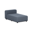 Blue grey Cobana chaise sofa module from sackit with a padded seat and upright backrest for modular outdoor lounging in Scandinavian style