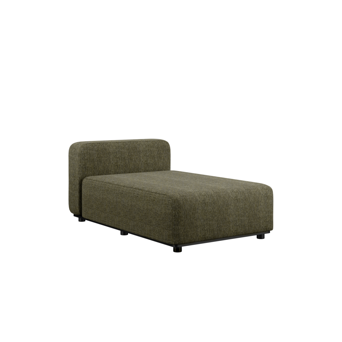 Kirra Olive Cobana Lounge Sofa chaise module with powder-coated aluminum frame and Olefin textile cushions.