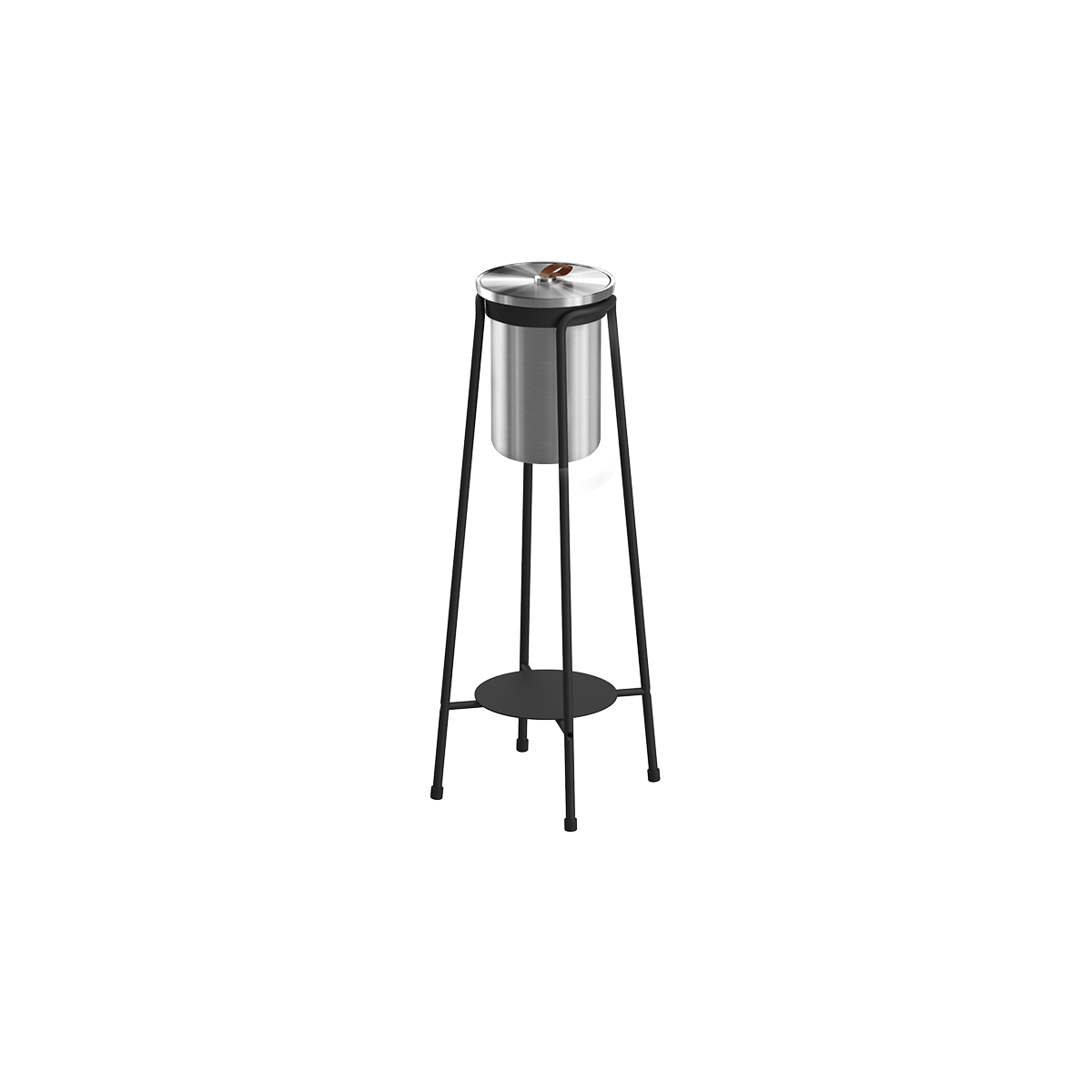 Stainless steel Patio Accessory Stand with Wine Cooler in simple geometric design
