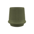 Olive green Gaia 16 ceramic outdoor planter with fluted matte surface and drainage hole