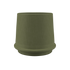 Olive ceramic Gaia 38 outdoor planter with fluted surface and drainage hole