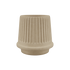 Sand-colored Gaia 16 ceramic outdoor planter with fluted matte surface and drainage hole.