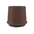 Mocca-colored Gaia 38 ceramic outdoor planter with fluted matte surface and drainage hole