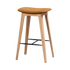 Nordic bar stool with 73 cm height, oak frame, and Luna Sandstone leather seat