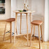 Nordic bar stool with solid oak frame and Terra Black leather seat, 73 cm height.