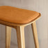 Nordic bar stool in oak with Luna Sandstone leather upholstery and matching light stitching