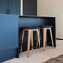 Nordic bar stool in oak with Luna Carbon leather seat and powder-coated steel footrest