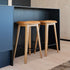 Nordic bar stool in oak with Luna Carbon leather upholstery and matching stitching, modern Danish design.