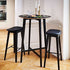 Nordic bar stool in black stained oak with Terra Black leather upholstery and matching stitching.