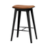 Nordic bar stool in black stained oak with Terra Safari leather upholstery and visible stitching, 68 cm height.