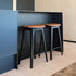 Nordic bar stool in black stained oak with Terra Black leather and matching stitching