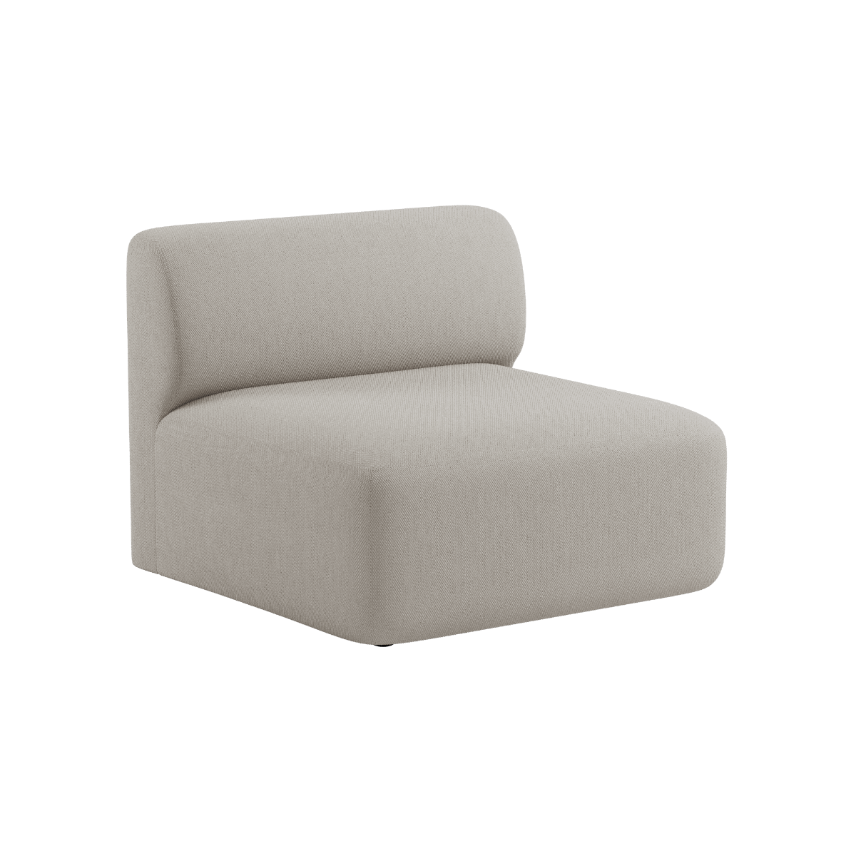 Beige upholstered Fjord sofa seat section with a gently curved backrest and deep cushioned seat from sackit