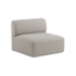 Beige upholstered Fjord sofa seat section with a gently curved backrest and deep cushioned seat from sackit