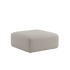 Light gray upholstered Fjord Sofa pouf with soft rounded edges from sackit for a calm Scandinavian interior