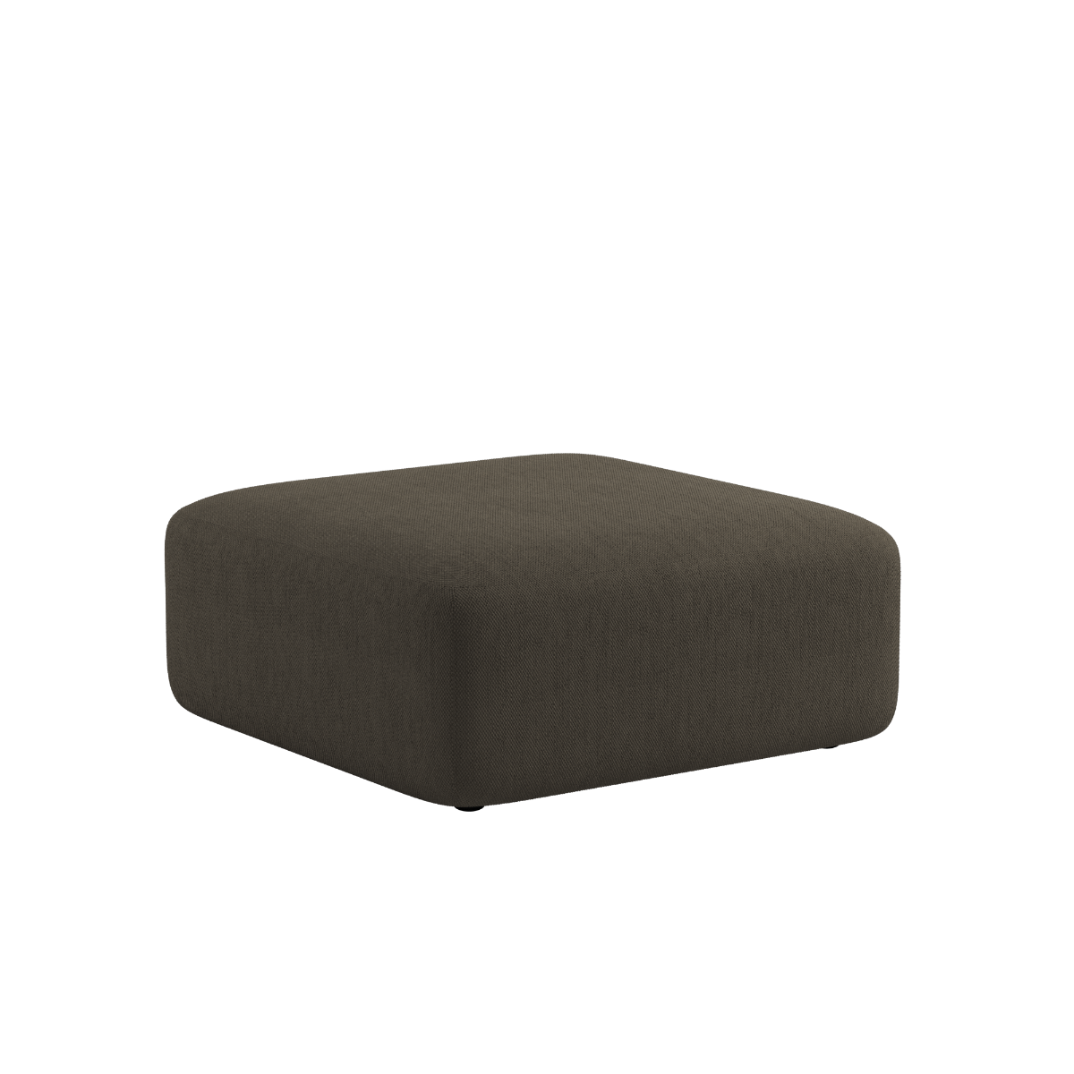 Dark upholstered Fjord sofa pouf with soft rounded edges and a calm Scandinavian design by sackit for flexible indoor seating