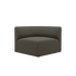 Fjord Sofa corner section left in Sealife Brown textile with rounded edges and soft, modular design