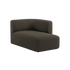 Fjord Sofa with right chaise in Sealife Brown textile upholstery with soft rounded edges and Scandinavian design