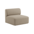 Beige upholstered Fjord sofa seat section with soft rounded lines and a low backrest from sackit for calm Scandinavian interiors