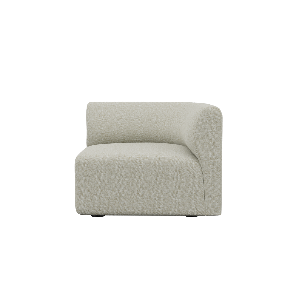 Fjord Sofa corner section right in Cosmo Beige with rounded edges and soft Scandinavian design