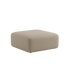 Beige upholstered Fjord sofa pouf with soft rounded edges and a minimalist Scandinavian design by sackit for flexible indoor seating