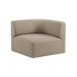 Fjord Sofa corner section left in Cosmo Beige with rounded edges and soft textile upholstery