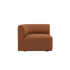 Fjord Sofa corner section left in Cosmo Terracotta fabric with rounded edges and soft design