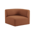 Cosmo Terracotta Fjord Sofa corner section left with rounded edges and soft fabric upholstery