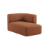 Fjord Sofa with right chaise in Cosmo Terracotta fabric, featuring soft lines and rounded edges.