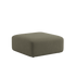 Fjord Sofa pouf in Cosmo Olive with rounded edges and soft textile upholstery