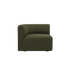 Fjord Sofa corner section left in Cosmo Mustard fabric with soft rounded edges and Scandinavian design.