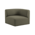 Cosmo Olive Fjord Sofa corner section left with rounded edges and soft textile upholstery