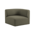 Cosmo Olive Fjord Sofa corner section left with rounded edges and soft textile upholstery