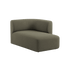 Fjord Sofa with right chaise in Cosmo Olive fabric, featuring soft lines and rounded edges.