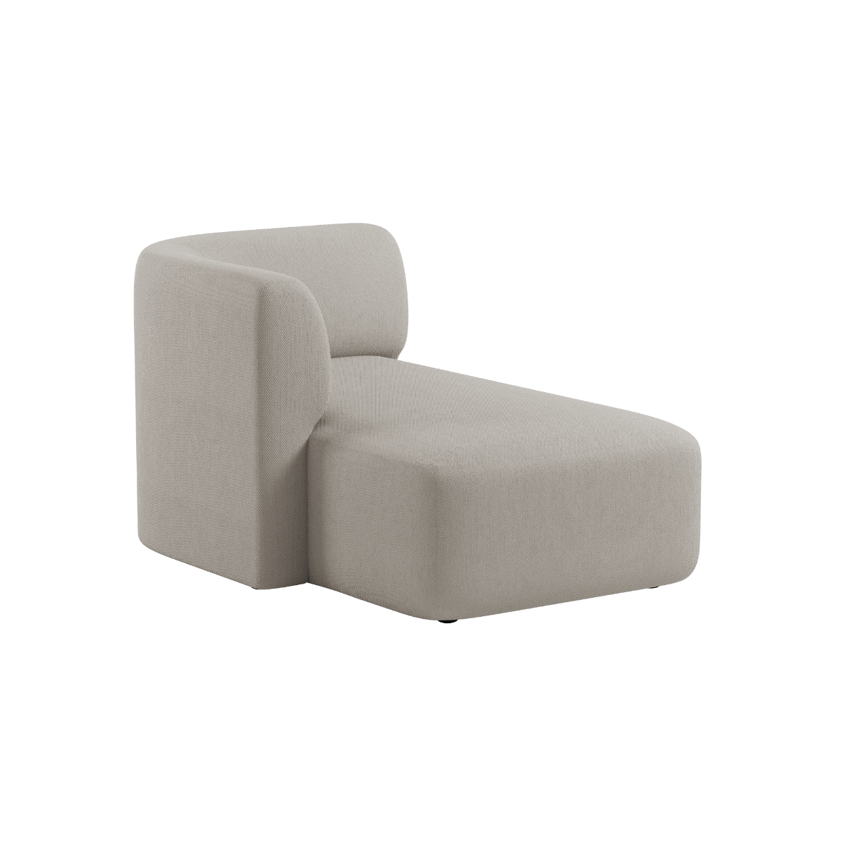 Fjord Sofa with left chaise in Sealife Ivory textile upholstery with soft lines and rounded edges