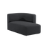 Fjord Sofa with right chaise in Cosmo Slate fabric, featuring soft lines and rounded edges.