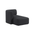 Fjord Sofa with left chaise in Cosmo Slate fabric, featuring soft lines and rounded edges.