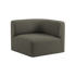 Fjord Sofa corner section left in Cosmo Stone fabric with rounded edges and soft Scandinavian design