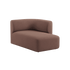 Fjord Sofa with right chaise in Cosmo Clay fabric, featuring soft lines and rounded edges.
